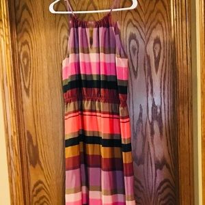 LOFT floor length sleeveless dress, tie in back